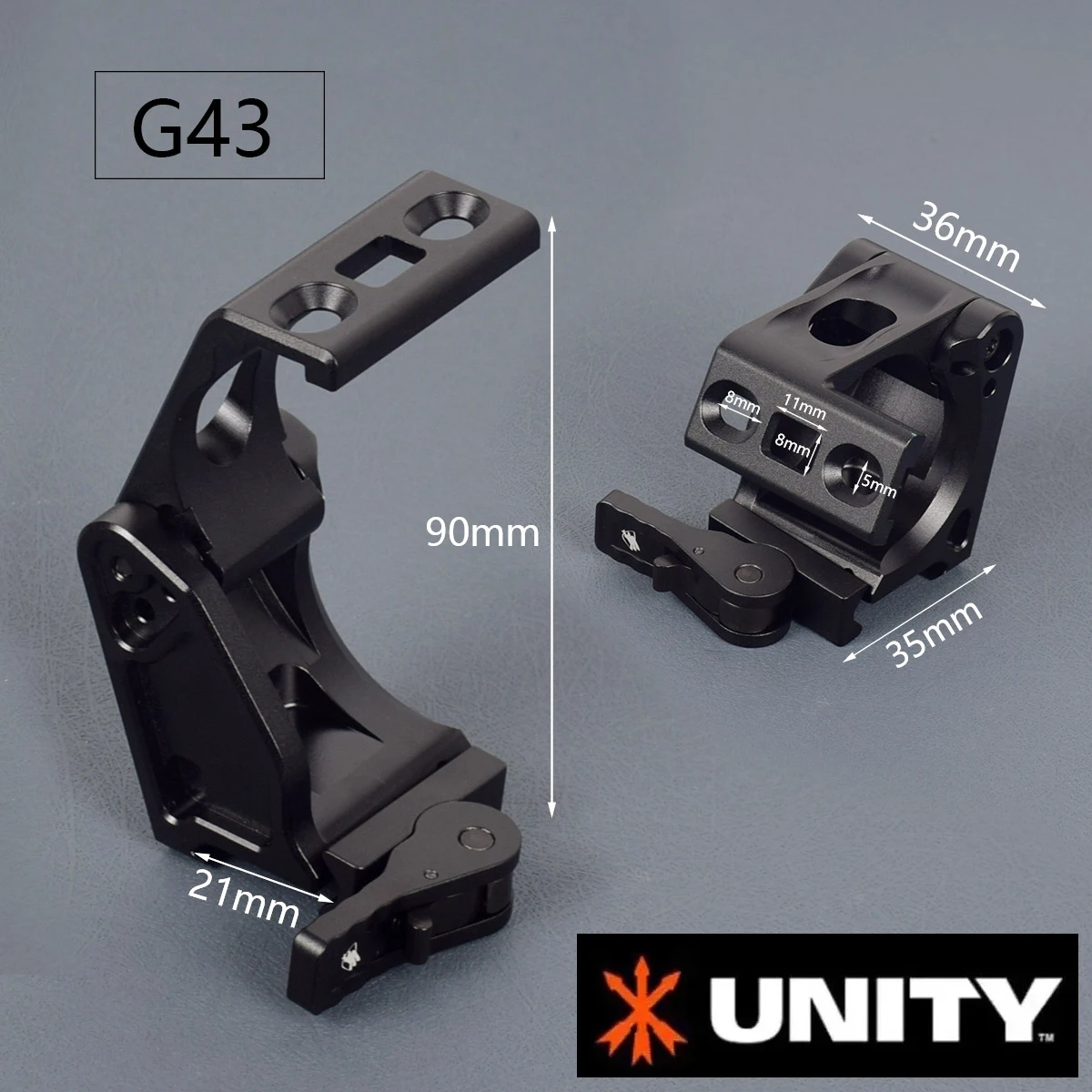 Unity Fast Mount G33 G43 G45 Scope Mounts FTC 3X 6x Magnifier With QD Lever 2.26" 2.91"Optical Height G23 G30 6X-MAG-1 MOUNT