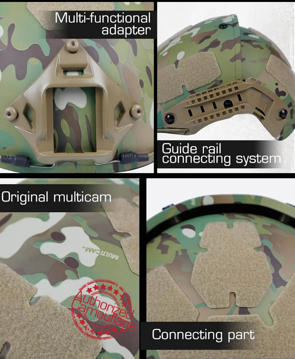 Tactical AF Helmet Shooting Training Air Force Helmet Airsoft Paintball Protective Helmet High Quality Thicking Camo CS Gear