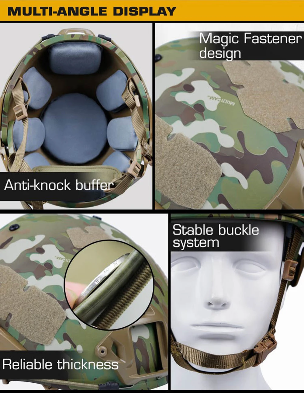 Tactical AF Helmet Shooting Training Air Force Helmet Airsoft Paintball Protective Helmet High Quality Thicking Camo CS Gear