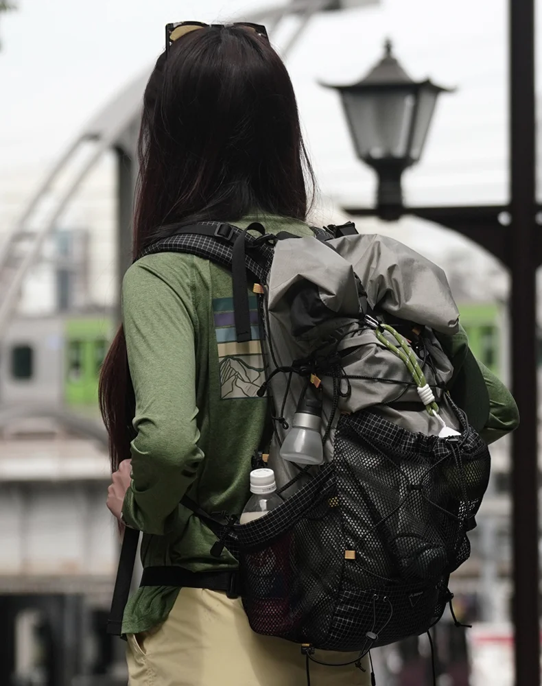 BISINNA Camping Backpack 25+10L Ultralight Travel Bag for Men Women Large Capacity Outdoor Sports Climbing Hiking Backpack