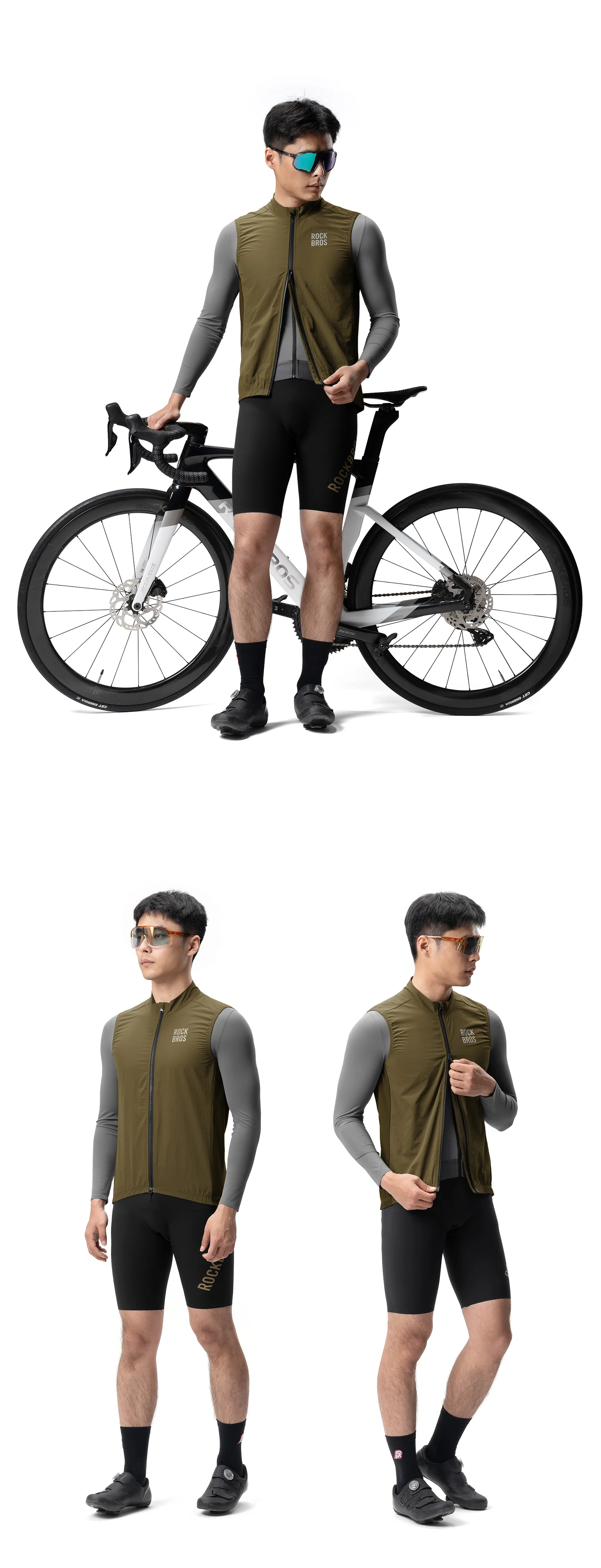 ROCKBROS Cycling Vest Breathable Windproof Bicycle Vest Sun protection Lightweight Ciclismo Mtb Bike Sleeveless Vest Men Women