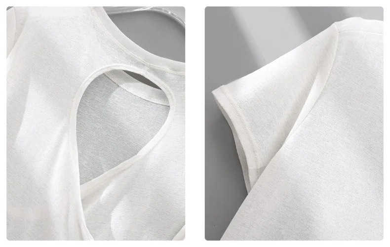DRUR Gym Tops Women Lightweight Sweatshirt Summer Short Sleeve Quick Dry Fitness Running Tshirt Back Cross Hollow Yoga Wear New