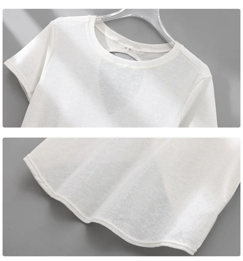 DRUR Gym Tops Women Lightweight Sweatshirt Summer Short Sleeve Quick Dry Fitness Running Tshirt Back Cross Hollow Yoga Wear New