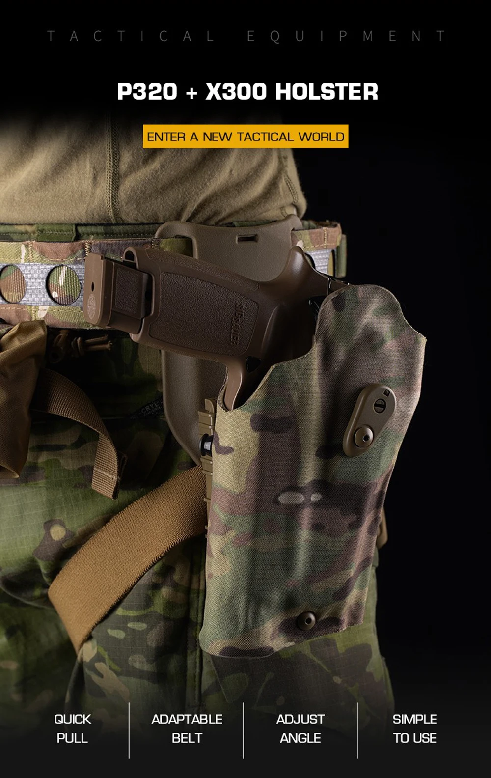 X300U-A Flashlight SIG Sauer P320 M17 M18 Pistol Holster Airsoft Case with Belt Drop Leg Platoform QLS Quick Release System