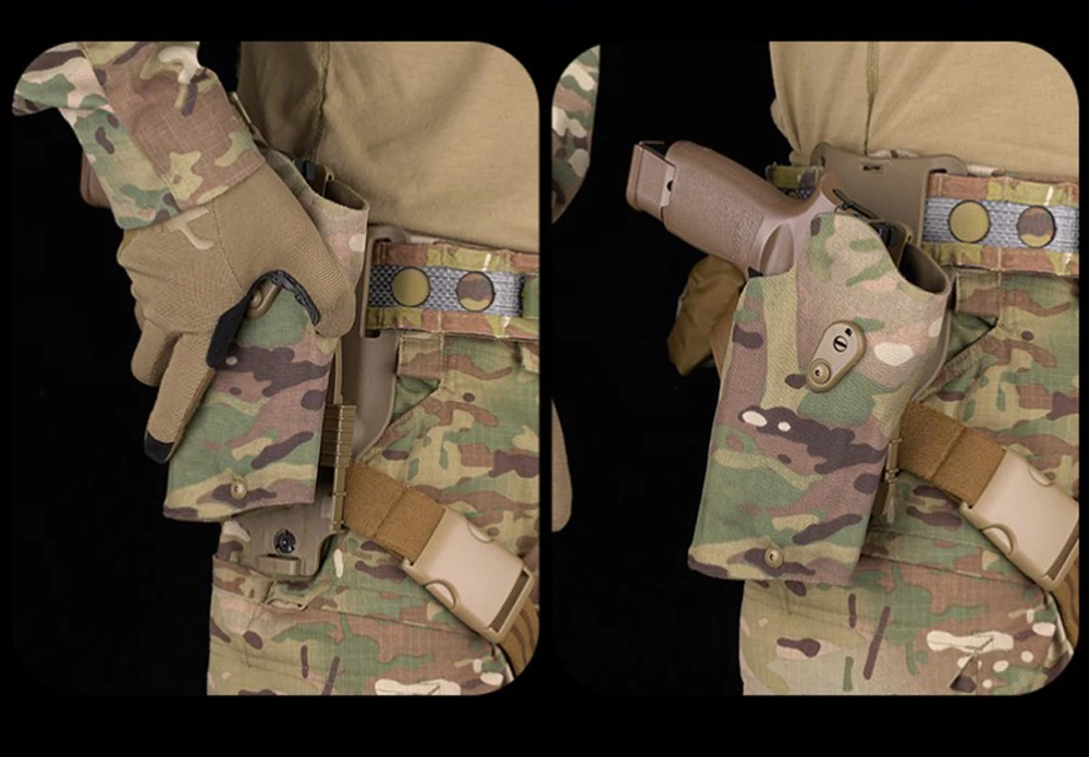 X300U-A Flashlight SIG Sauer P320 M17 M18 Pistol Holster Airsoft Case with Belt Drop Leg Platoform QLS Quick Release System