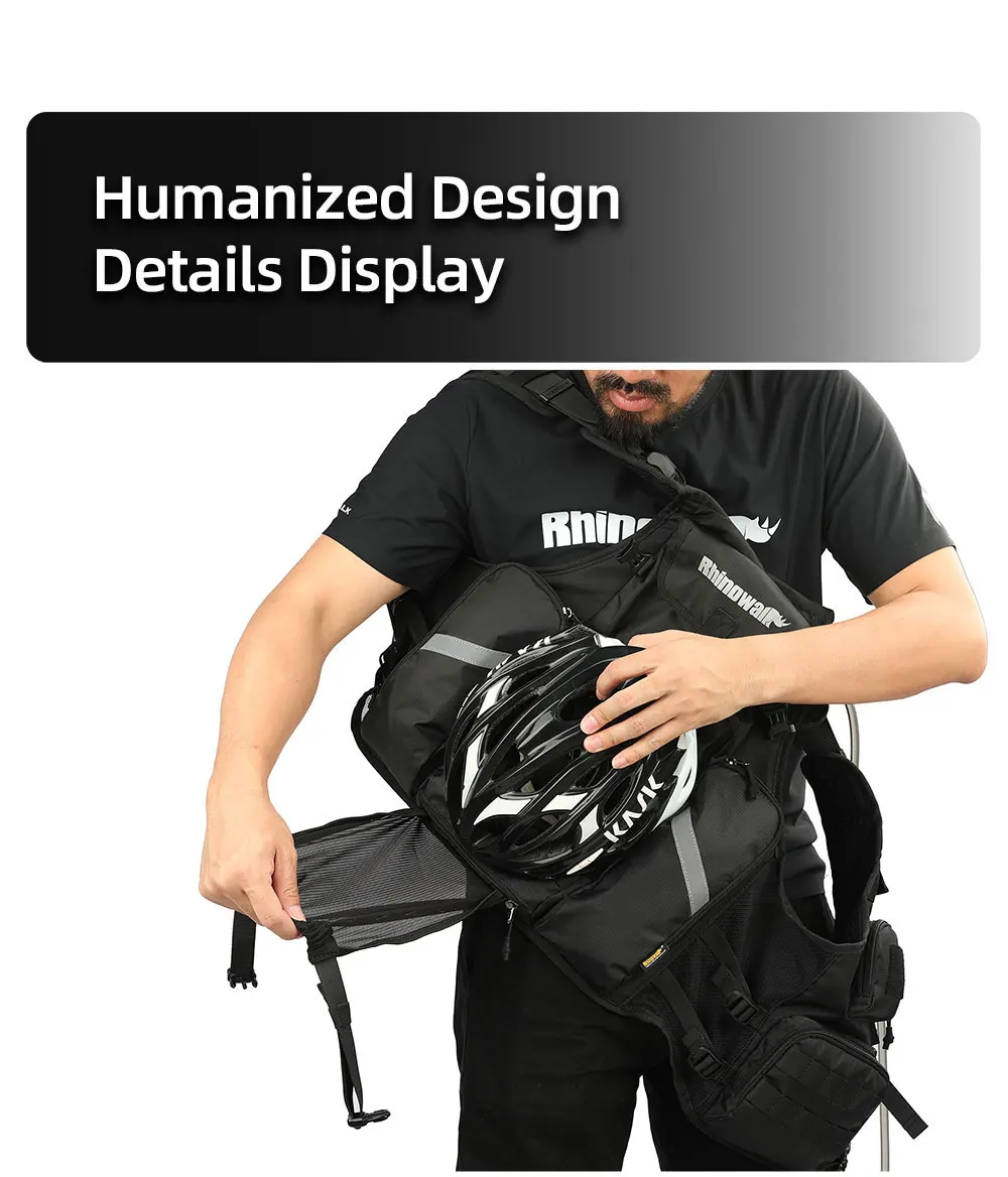Rhinowalk Motorcycle Backpack Vest Universal Cycling Riding Outdoor Portable Traveling Sporting Pack With Helmet Net