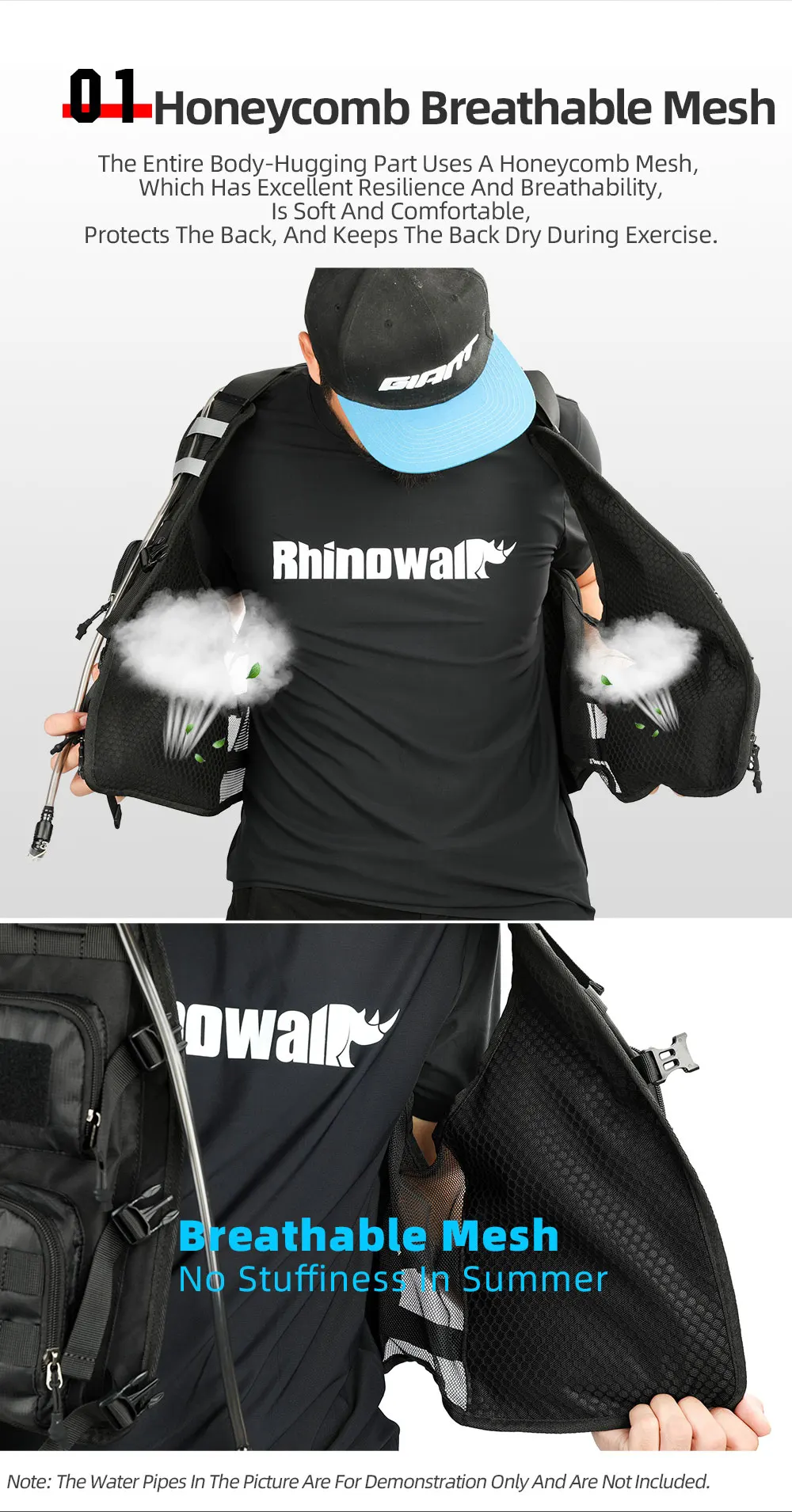 Rhinowalk Motorcycle Backpack Vest Universal Cycling Riding Outdoor Portable Traveling Sporting Pack With Helmet Net
