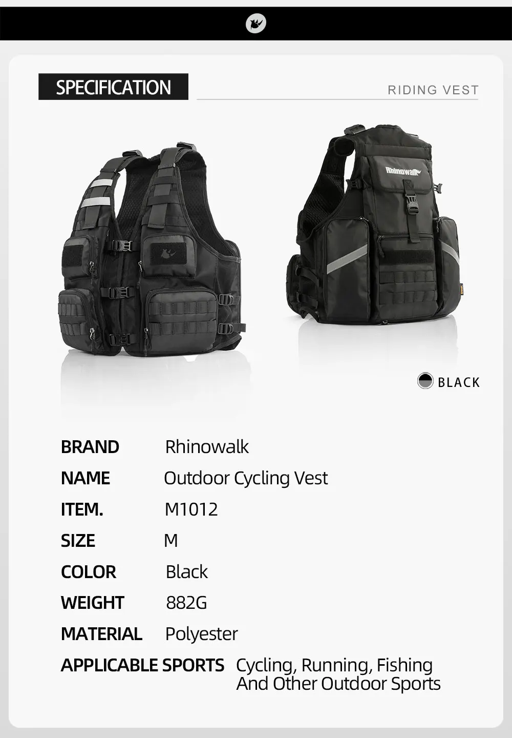 Rhinowalk Motorcycle Backpack Vest Universal Cycling Riding Outdoor Portable Traveling Sporting Pack With Helmet Net