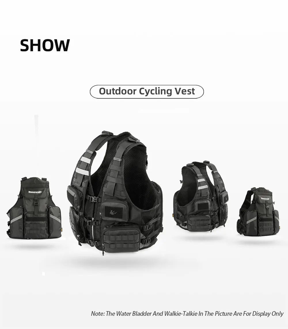 Rhinowalk Motorcycle Backpack Vest Universal Cycling Riding Outdoor Portable Traveling Sporting Pack With Helmet Net