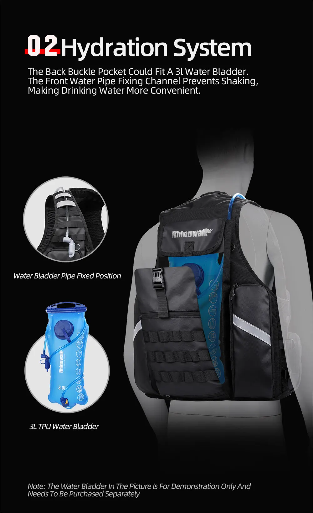 Rhinowalk Motorcycle Backpack Vest Universal Cycling Riding Outdoor Portable Traveling Sporting Pack With Helmet Net