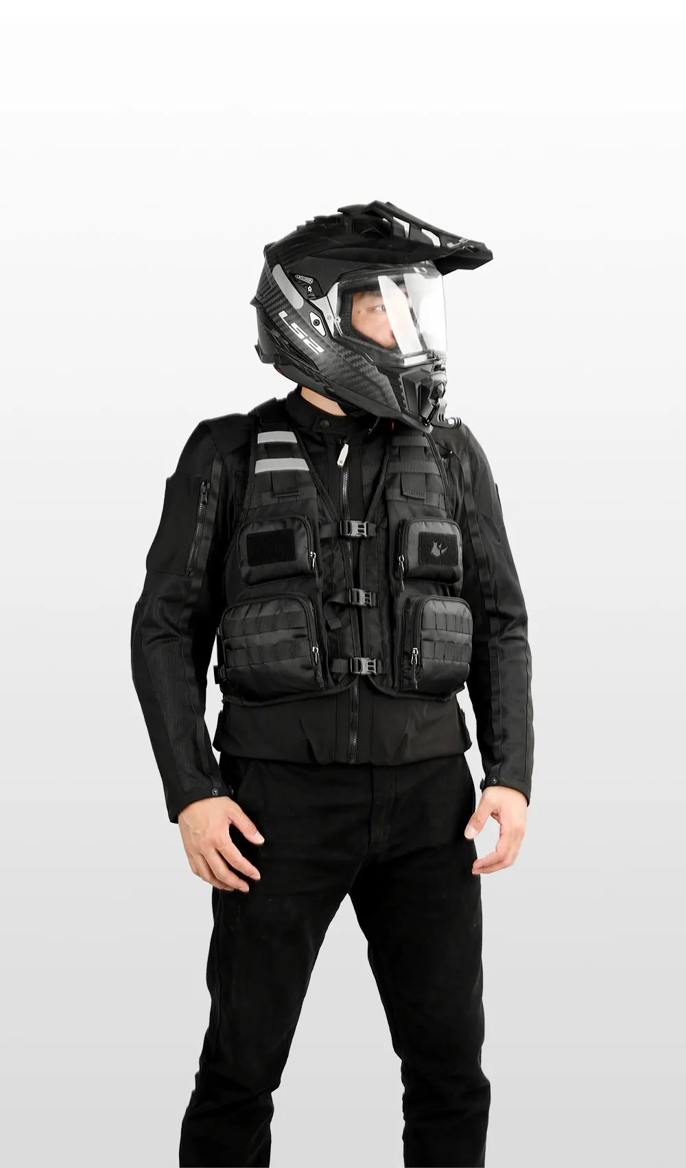 Rhinowalk Motorcycle Backpack Vest Universal Cycling Riding Outdoor Portable Traveling Sporting Pack With Helmet Net