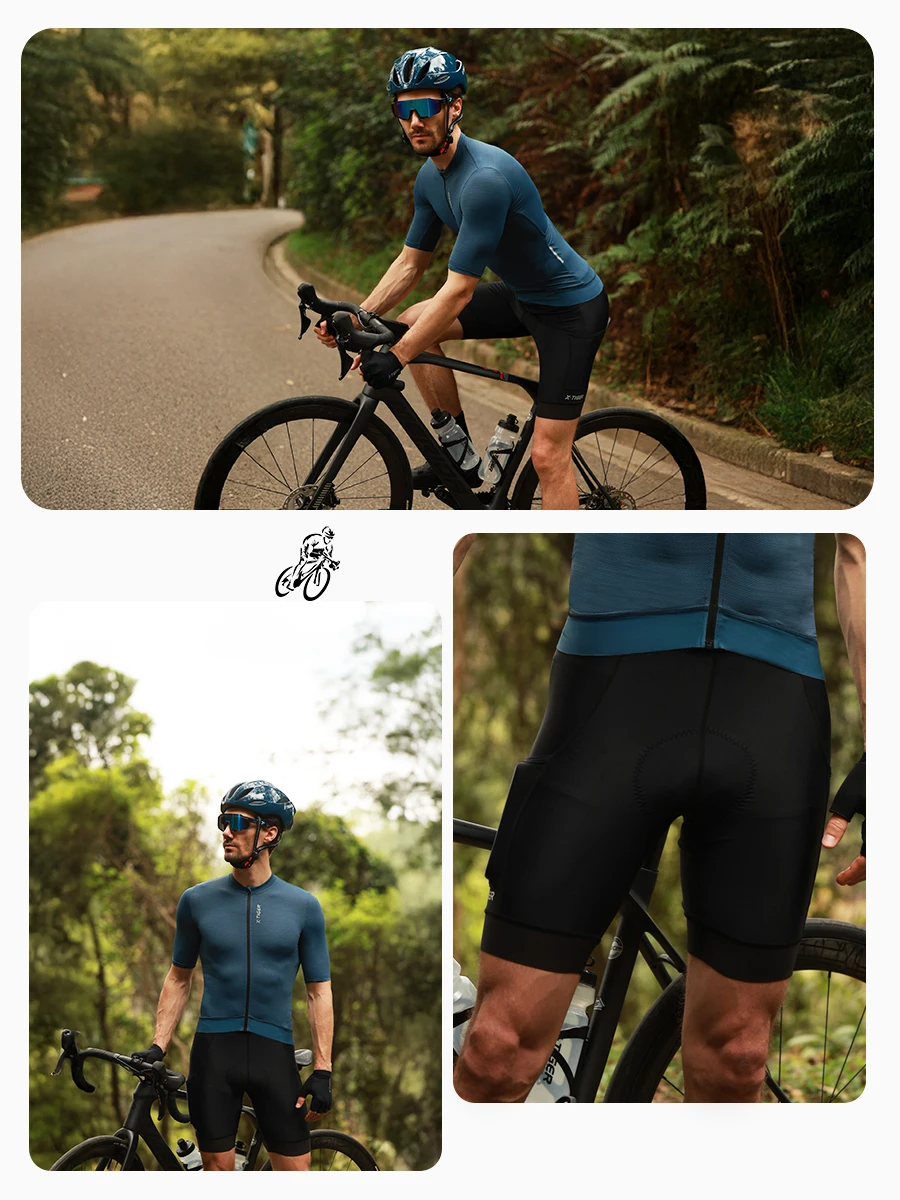 X-Tiger Cycling Jersey Man Set Summer Men's Bicycle Cycling Set Road Bike MTB Men Bike Bib Short Suit Quick-Dry Breathable 2025