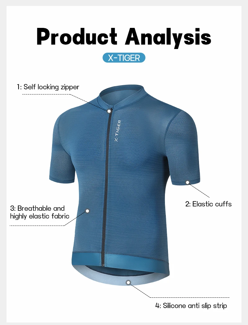 X-Tiger Cycling Jersey Man Set Summer Men's Bicycle Cycling Set Road Bike MTB Men Bike Bib Short Suit Quick-Dry Breathable 2025