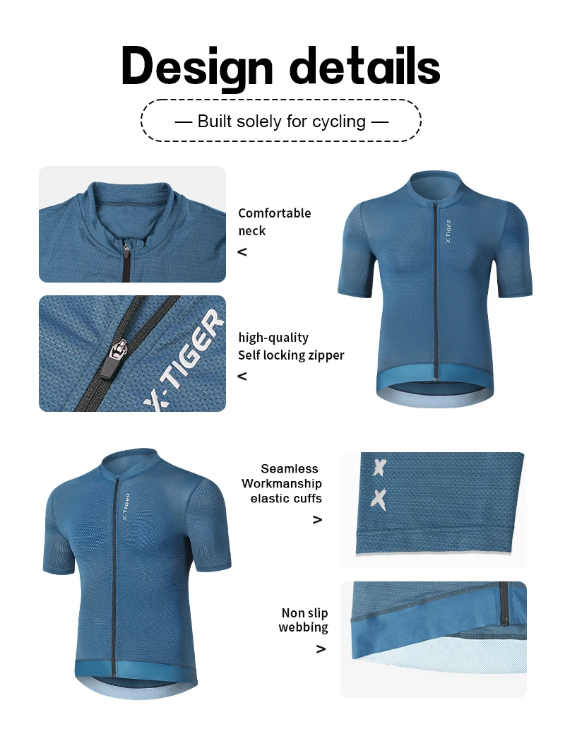 X-Tiger Cycling Jersey Man Set Summer Men's Bicycle Cycling Set Road Bike MTB Men Bike Bib Short Suit Quick-Dry Breathable 2025