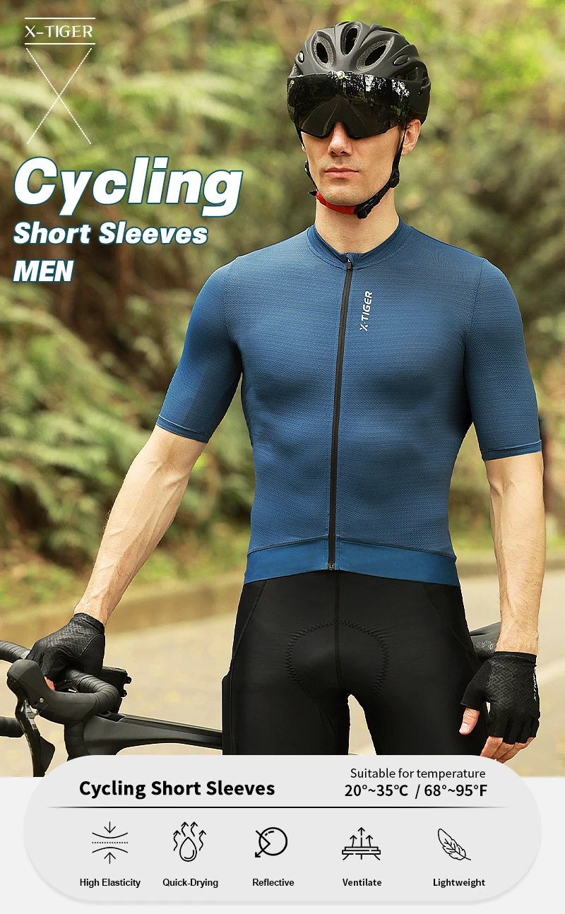 X-Tiger Cycling Jersey Man Set Summer Men's Bicycle Cycling Set Road Bike MTB Men Bike Bib Short Suit Quick-Dry Breathable 2025