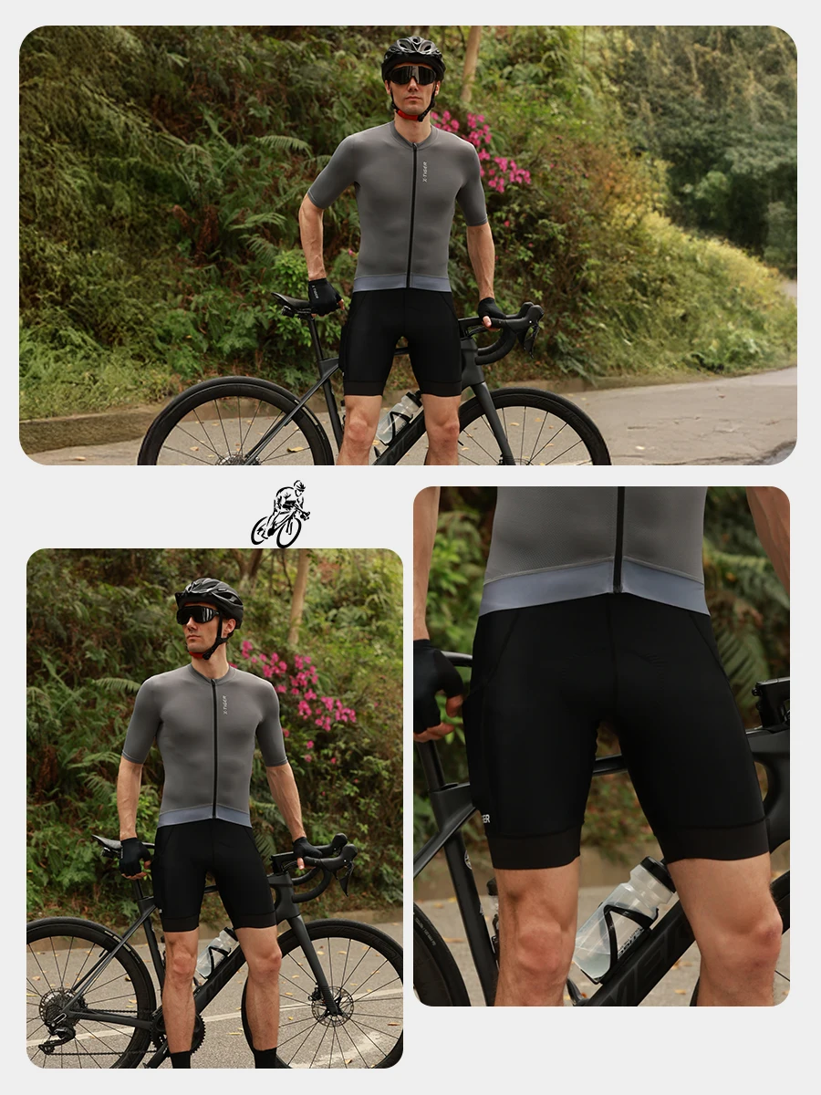 X-Tiger Cycling Jersey Man Set Summer Men's Bicycle Cycling Set Road Bike MTB Men Bike Bib Short Suit Quick-Dry Breathable 2025