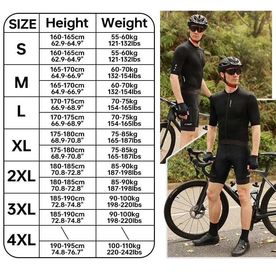X-Tiger Cycling Jersey Man Set Summer Men's Bicycle Cycling Set Road Bike MTB Men Bike Bib Short Suit Quick-Dry Breathable 2025
