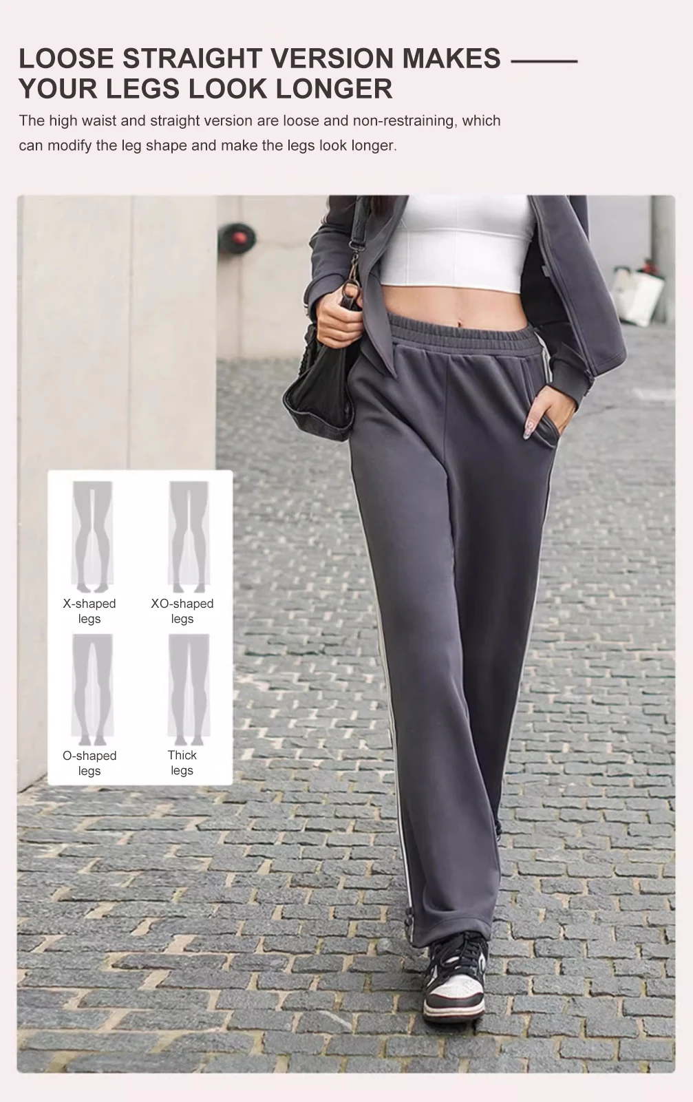 GOLDEN CAMEL Women's Sports Suit Fashion Slim Fitness Gym Two-piece Jogging Suit Stand Collar Casual Long Sleeve T-shirts Pants
