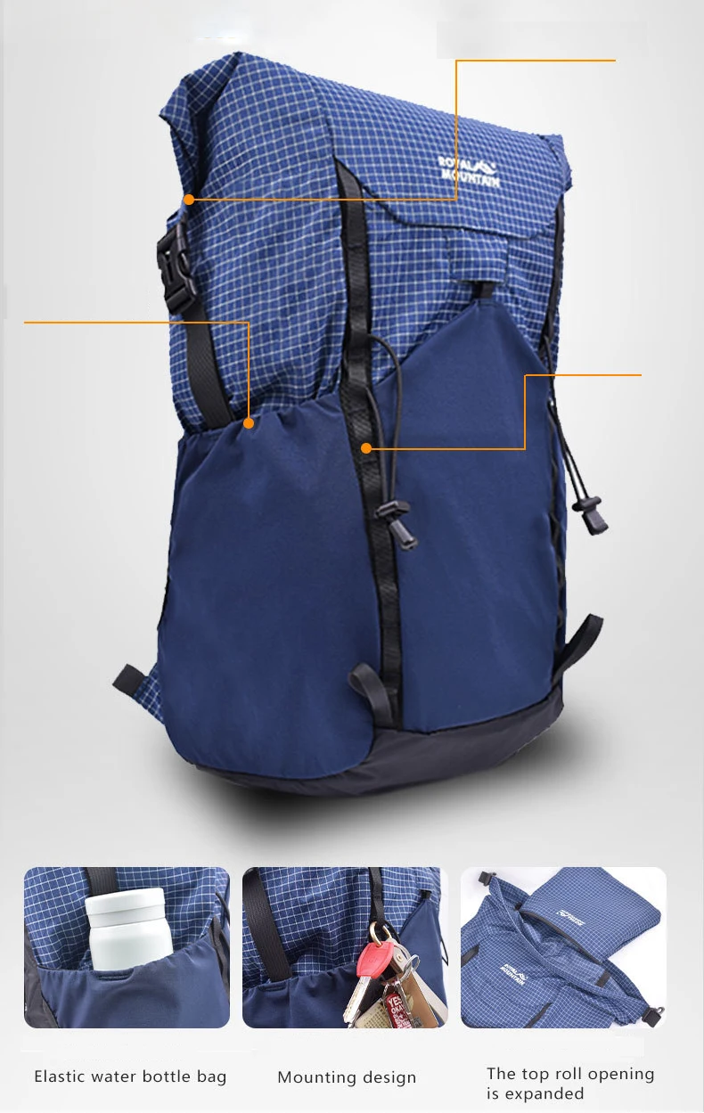 25L Ultralight Backpack UHMWPE XPAC Foldable Hiking Backpack - Anti-Slash Roll-Top Daypack Casual Trekking Rucksack Only 450g