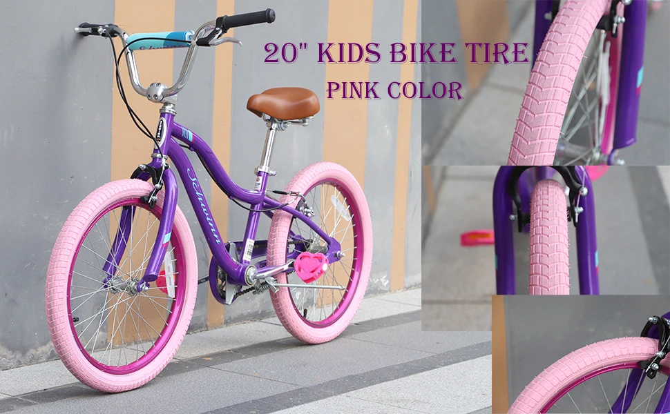 ZUKKA 20x2.125 Bike Tire 2 Pack Folding Replacement Tires Puncture Resistant Fits Kids Bikes BMX Mountain Cruiser Durable
