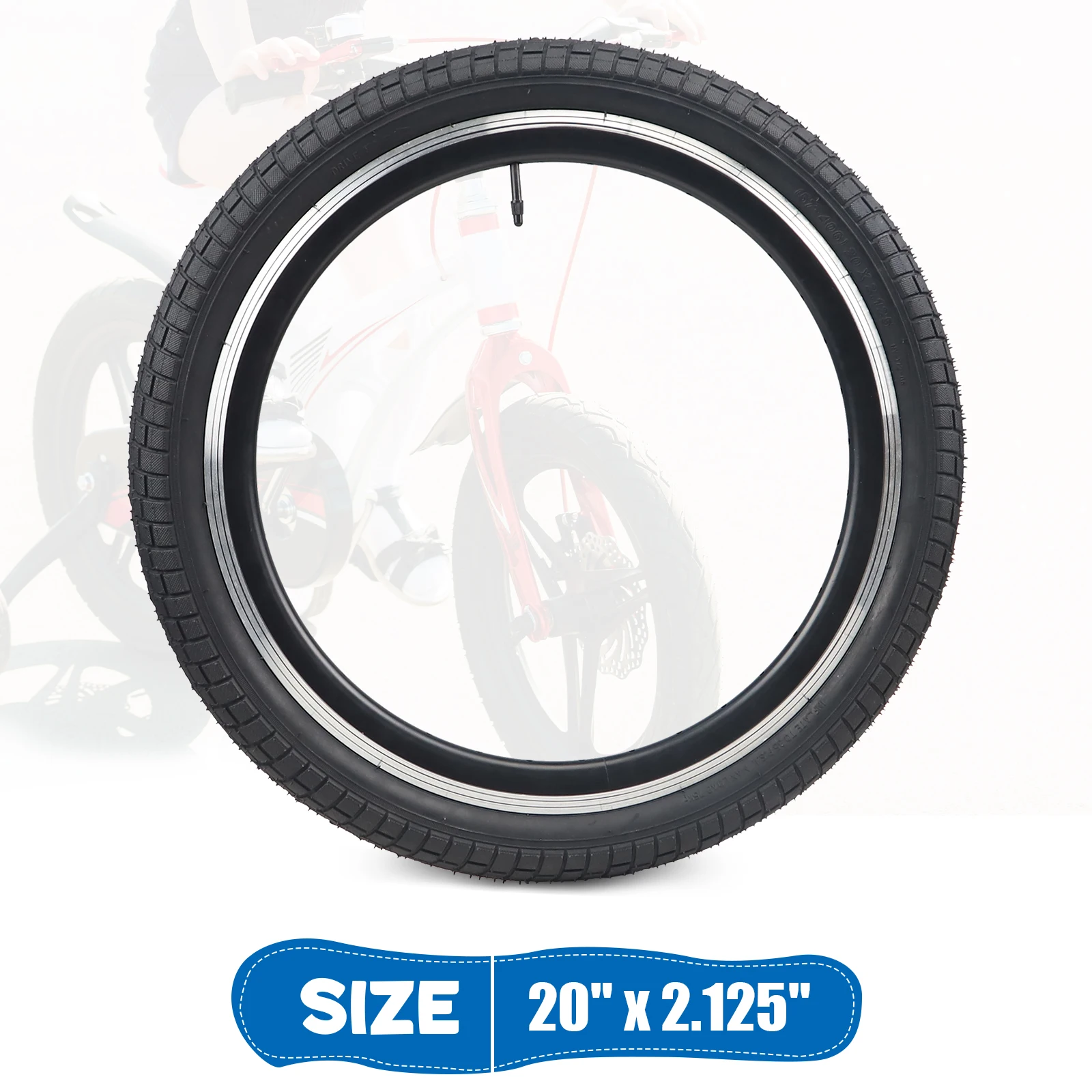 ZUKKA 20x2.125 Bike Tire 2 Pack Folding Replacement Tires Puncture Resistant Fits Kids Bikes BMX Mountain Cruiser Durable