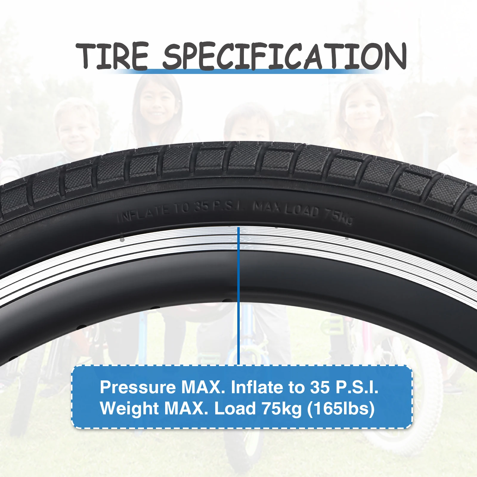 ZUKKA 20x2.125 Bike Tire 2 Pack Folding Replacement Tires Puncture Resistant Fits Kids Bikes BMX Mountain Cruiser Durable