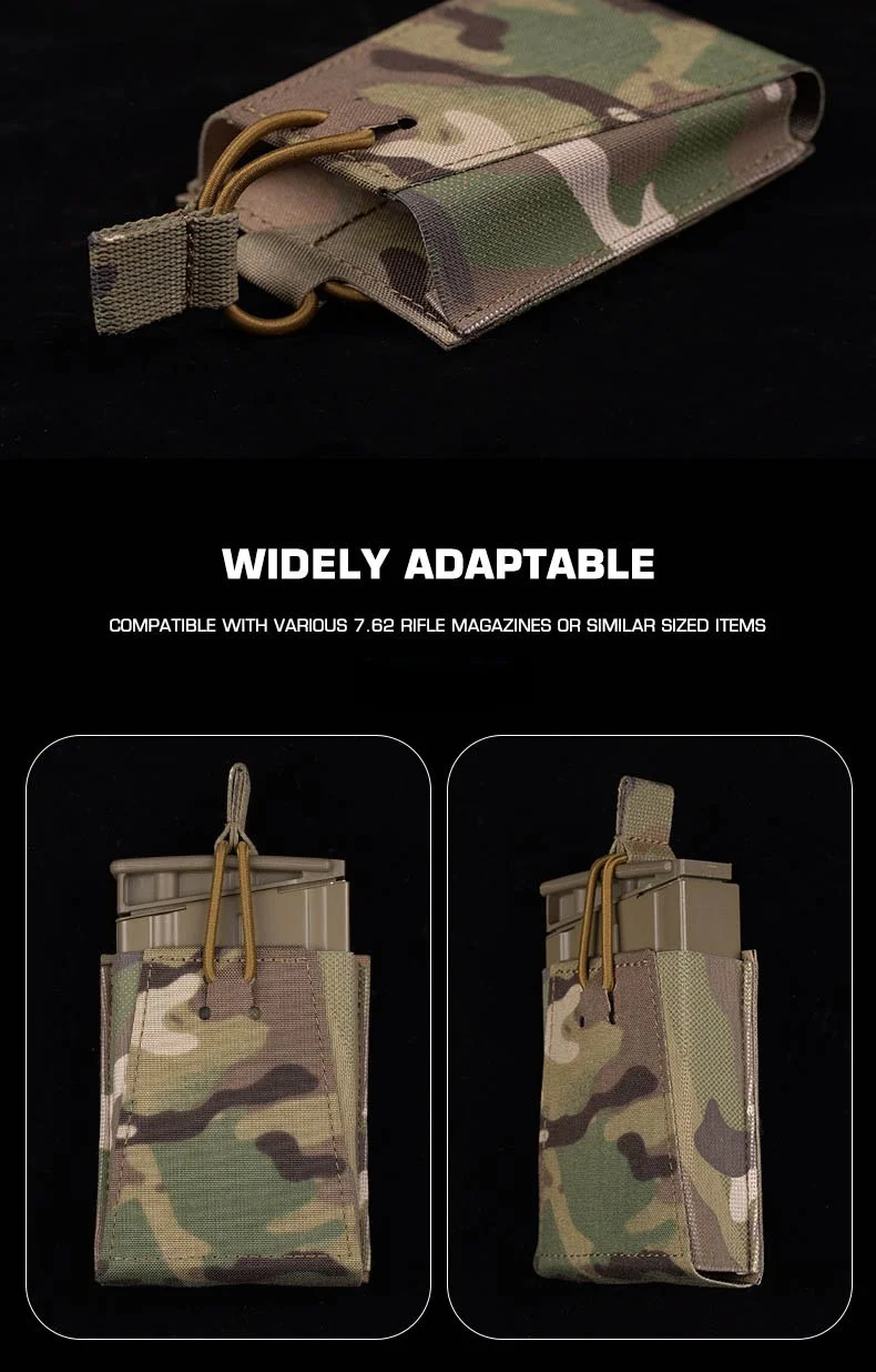 Attacker 7.62 Rifle Mag Pouch | MOLLE-Compatible Single Magazine Carrier | For Hunting Camping Use