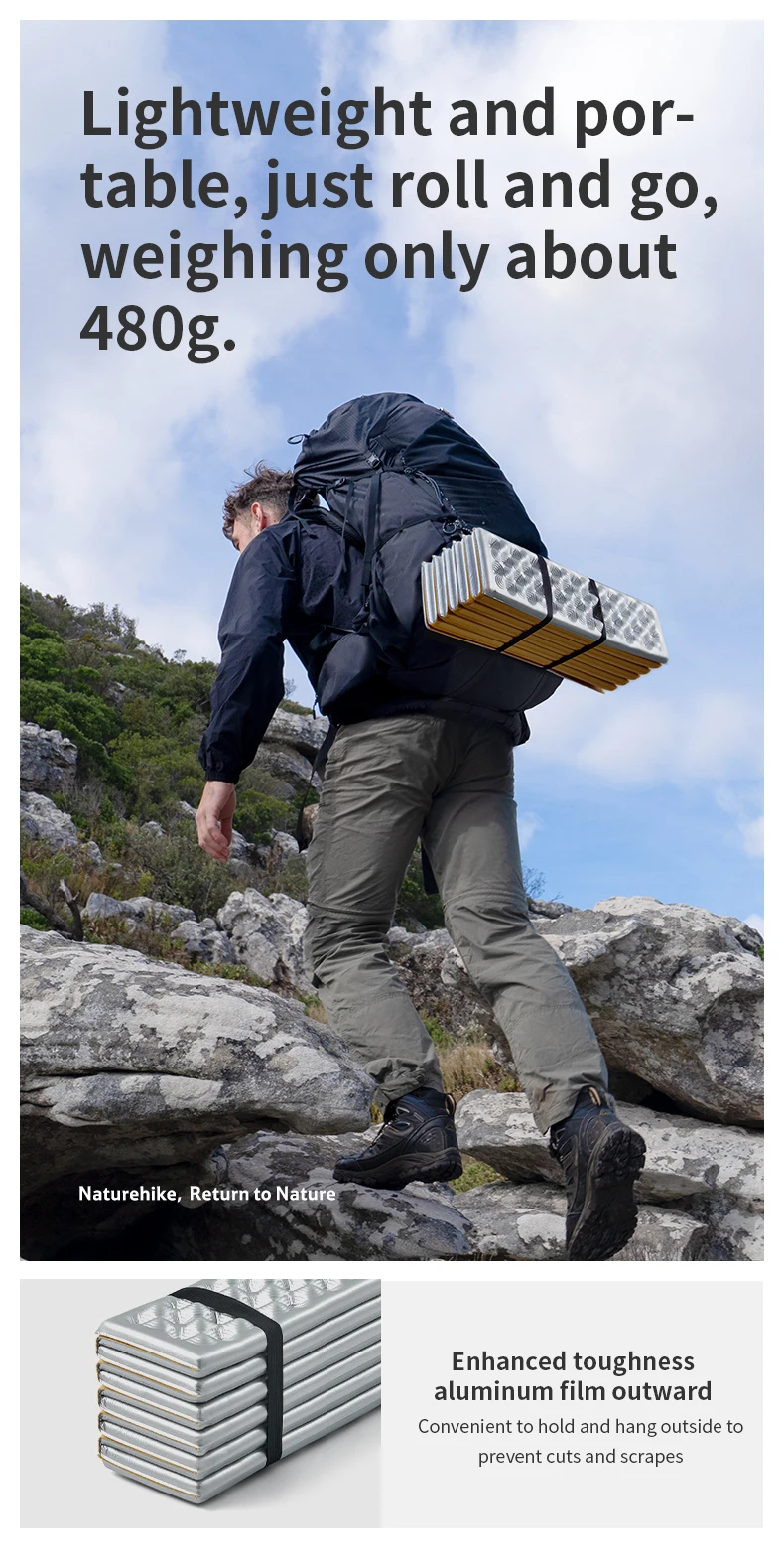 Naturehike Troues R3.0 Folding Egg Nest Mat Outdoor Portable Foldable Ultralight Tent Moisture-proof Mats Camp Sitting Cushion
