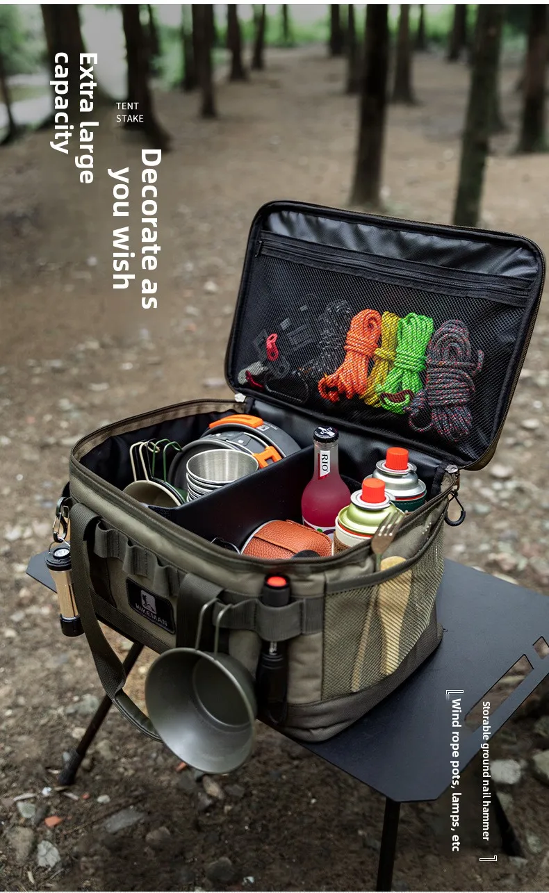Large Outdoor Camping Storage Bag - Durable Oxford Cloth Tote with Shockproof Design for Utensils Cookware & Travel Organization