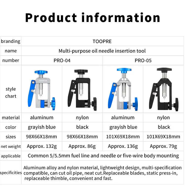 TOOPRE Bike Hydraulic Disc Brake Oil Needle Tools Driver Hose Cutter Cable Pliers Olive Connector Oil needle Insertion Tools