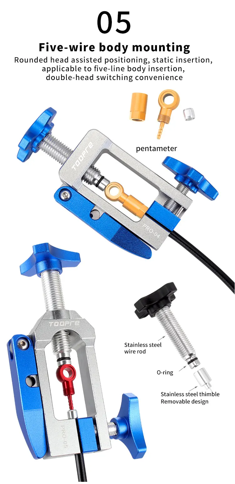 TOOPRE Bike Hydraulic Disc Brake Oil Needle Tools Driver Hose Cutter Cable Pliers Olive Connector Oil needle Insertion Tools