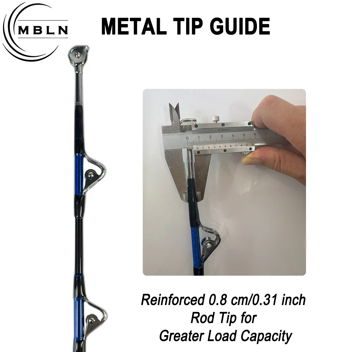 1pc Black Blue Carbon Surf Rod, 2-Section Portable Sea Fishing Pole with Metal Guides & EVA Grip, Heavy Duty for Boat/Casting/Lo
