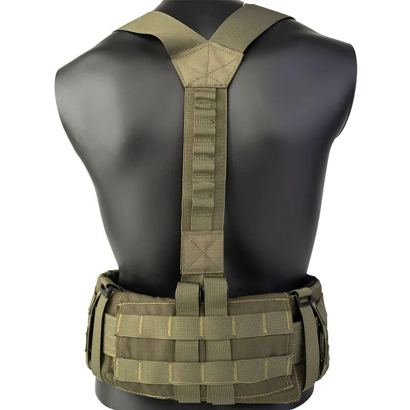 Y-type Suspenders Waist Seal Strap Braces Tactical Molle Shoulder Strap Heavy Duty Waist Belt Function Harness TC0202
