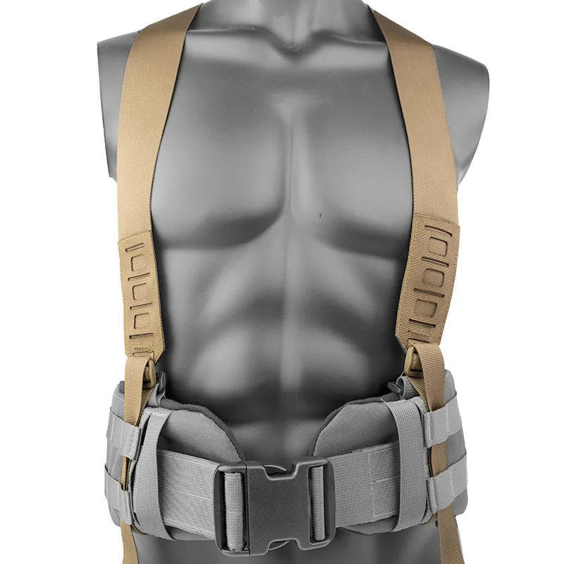 Y-type Suspenders Waist Seal Strap Braces Tactical Molle Shoulder Strap Heavy Duty Waist Belt Function Harness TC0202