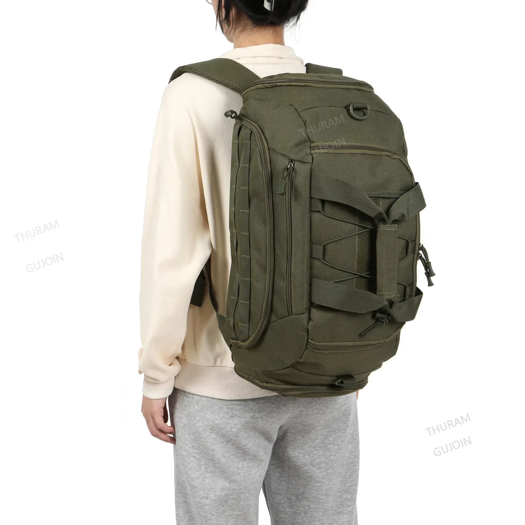 3-in-1 Tactical Gym Backpack with Shoe Compartment Convertible Duffel Sling Bag for Men Women Weekender Overnight Travel Bag