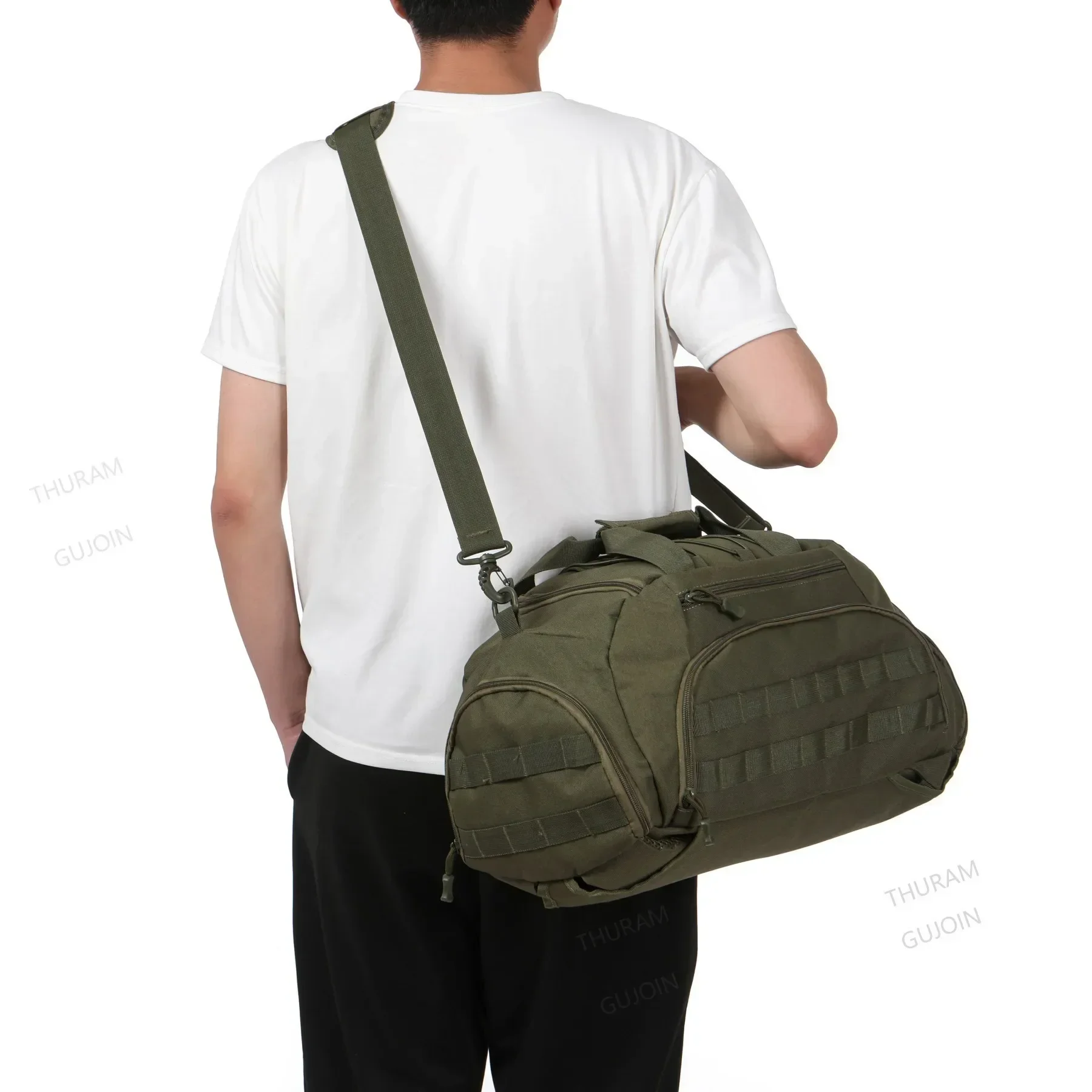 3-in-1 Tactical Gym Backpack with Shoe Compartment Convertible Duffel Sling Bag for Men Women Weekender Overnight Travel Bag