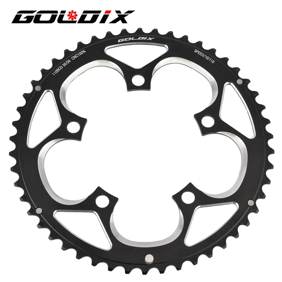 GOLDIX 50 34t chainring 110bcd 5 bolt For Sram FSA 9 10 11 speed 700C Road bike chainring 110 bcd double chainring crankset
