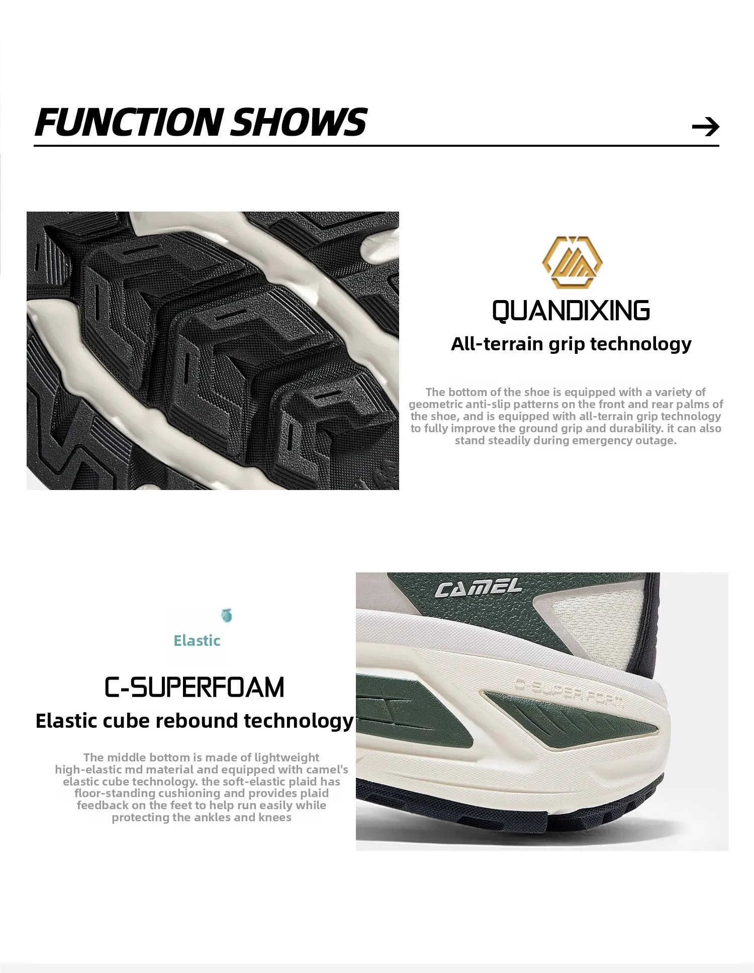 GOLDEN CAMEL Carbon Zero Sports Shoes Men's and Women's Lightweight Outdoor Casual Shoes Thick-soled Jogging Shoes for Men