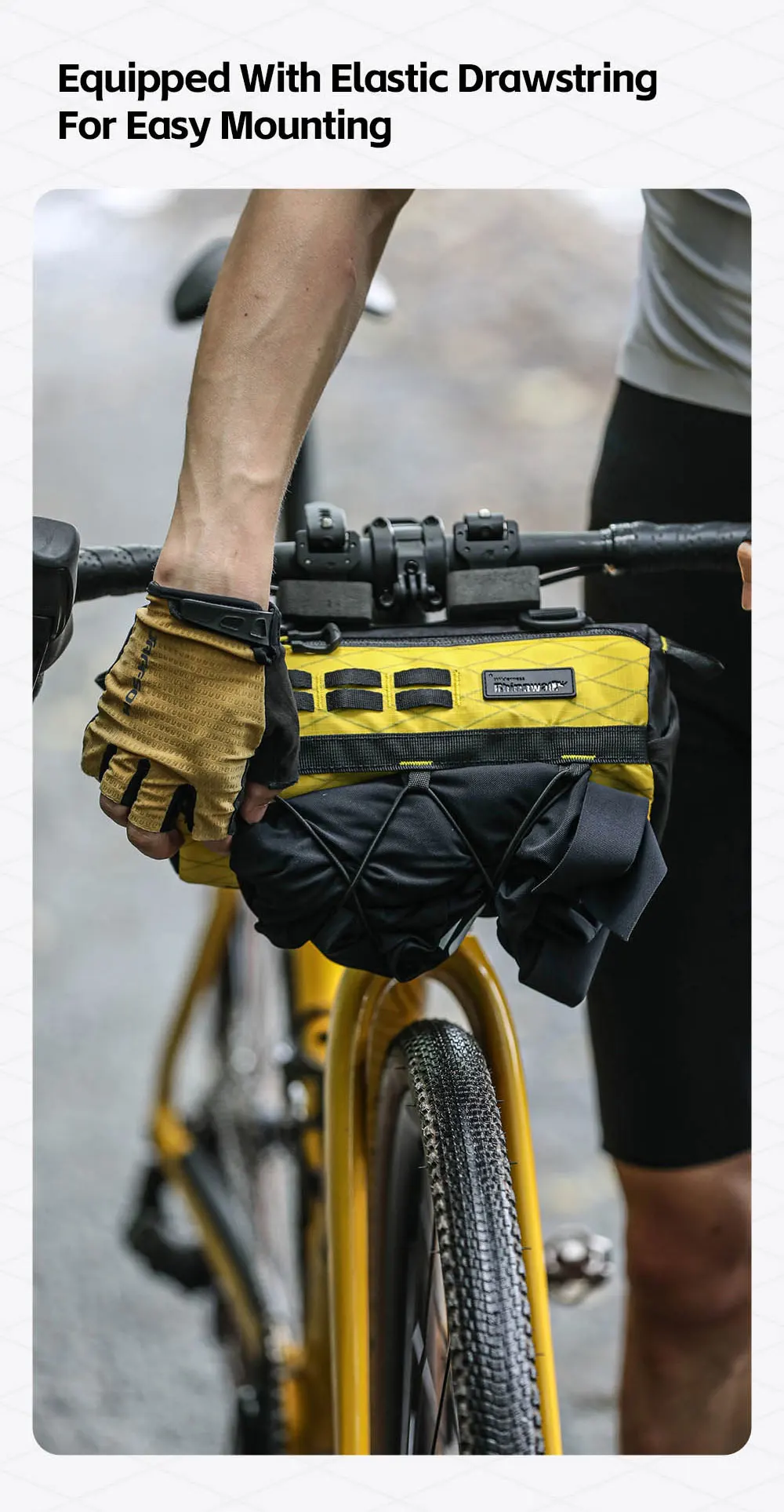 Rhinowalk Bike Handlebar Bag 2.8L Bicycle Front Bag  Wilderness Series EVA 3D Design Wear-Resistant Bike Bag with Straps