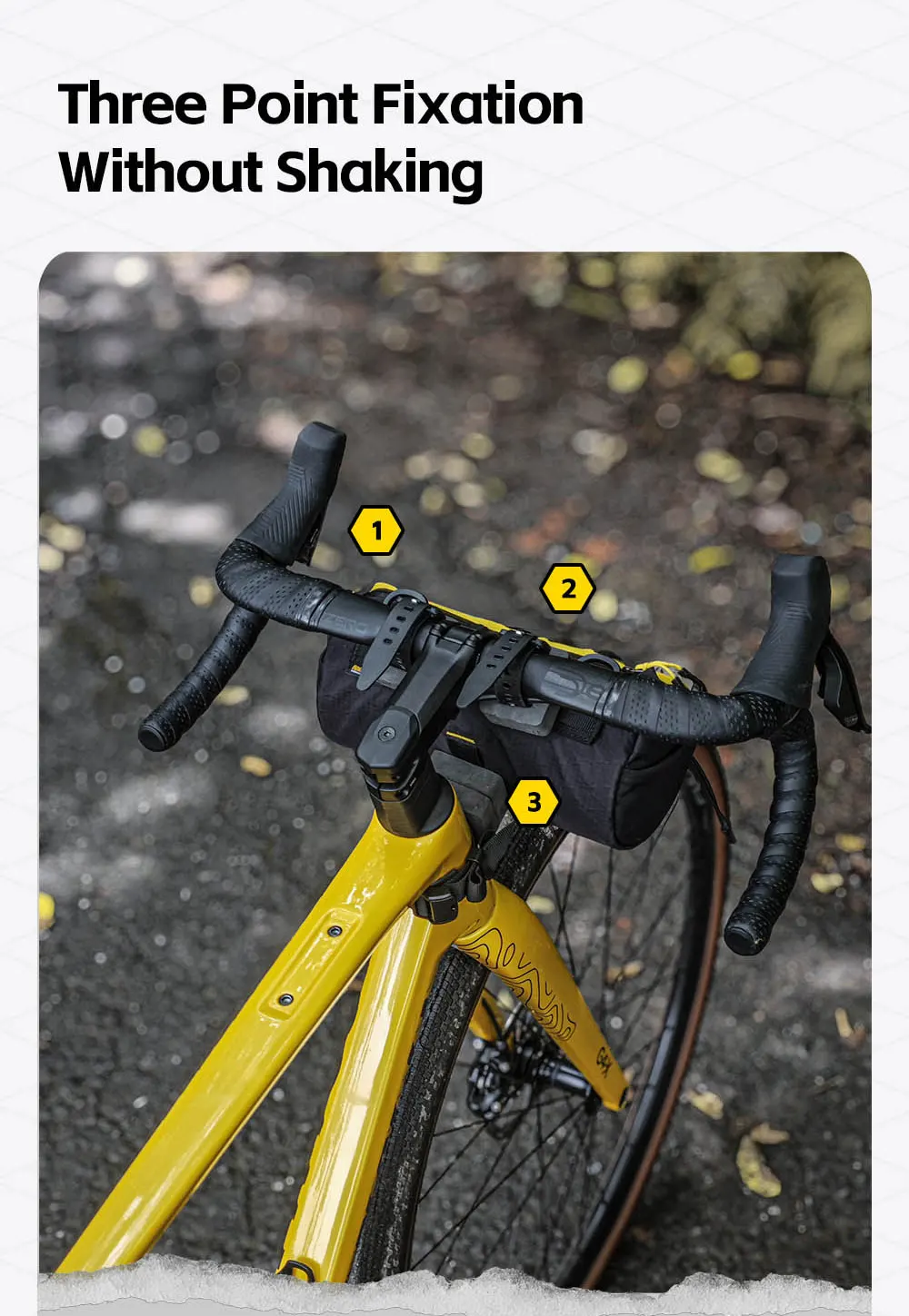 Rhinowalk Bike Handlebar Bag 2.8L Bicycle Front Bag  Wilderness Series EVA 3D Design Wear-Resistant Bike Bag with Straps