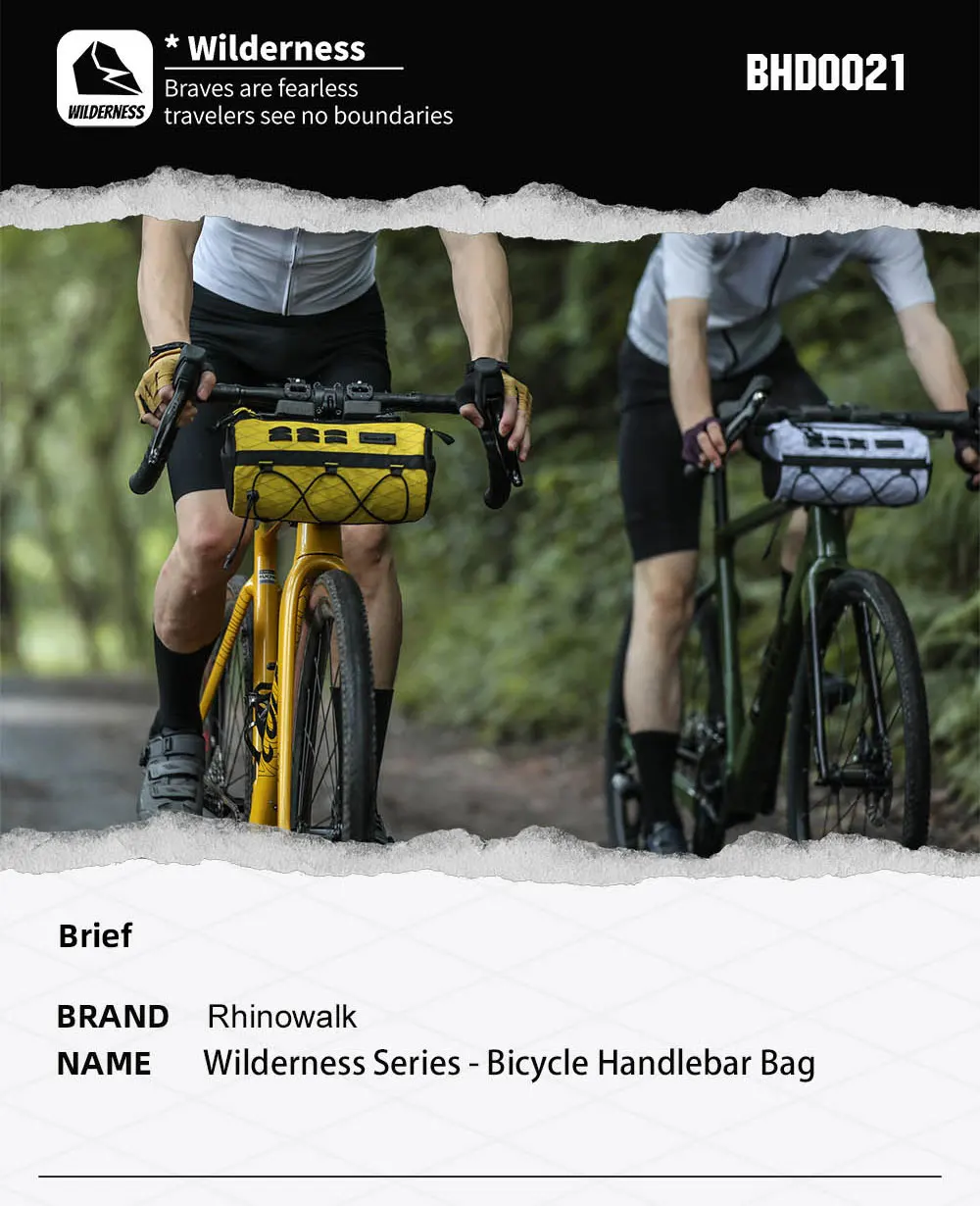 Rhinowalk Bike Handlebar Bag 2.8L Bicycle Front Bag  Wilderness Series EVA 3D Design Wear-Resistant Bike Bag with Straps