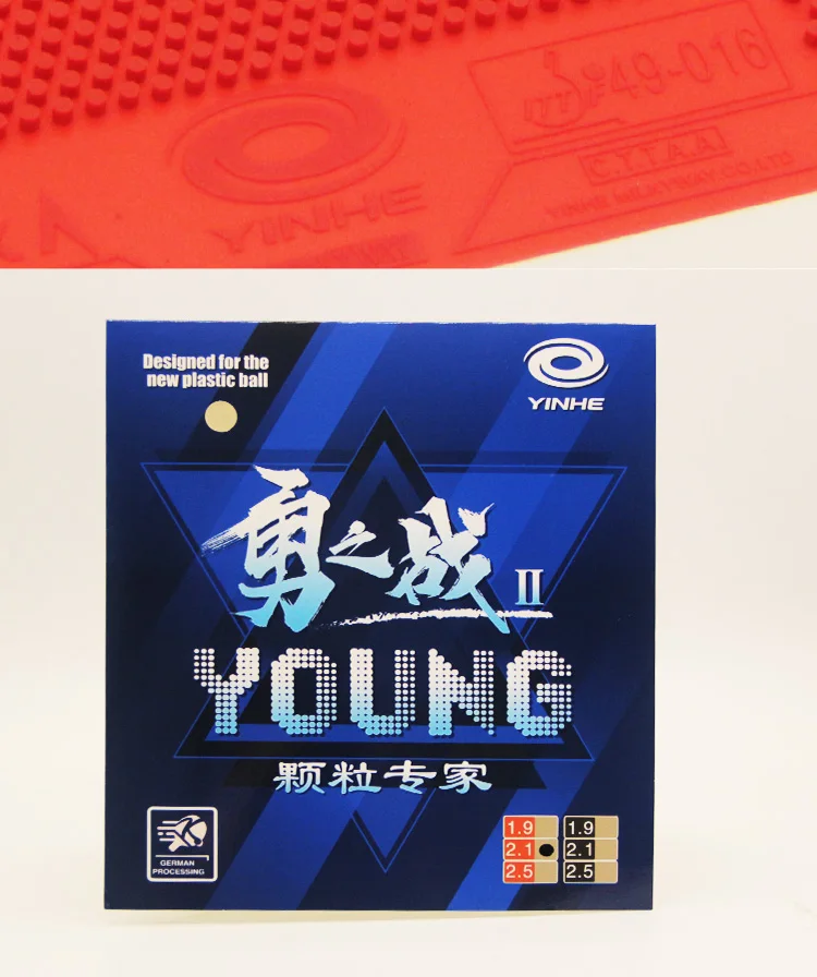 YINHE Young Fight II Long Pips Table Tennis Rubber OX Medium Pips Cured Non-cured Ping Pong Rubber Weird Anti-Loop ITTF Approved