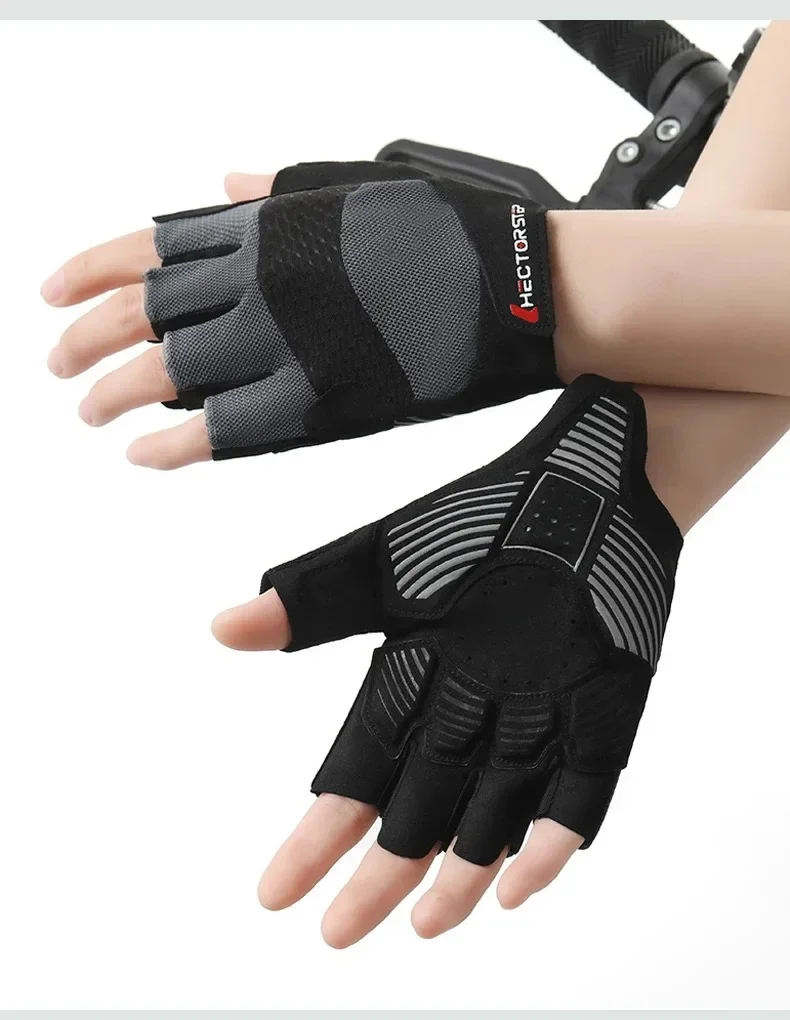 Bike Cycling Sports Gloves: Half Finger Bicycle Gloves for Men Women - Anti-Slip Exercise Workout Gloves for Gym Motorcycle