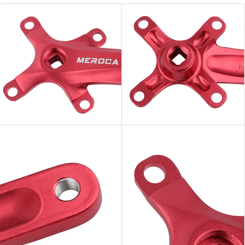 MEROCA Square taper crankset 104bcd Chainring 170mm MTB bicycle Square crank with 104 bcd Round narrow wide chainring