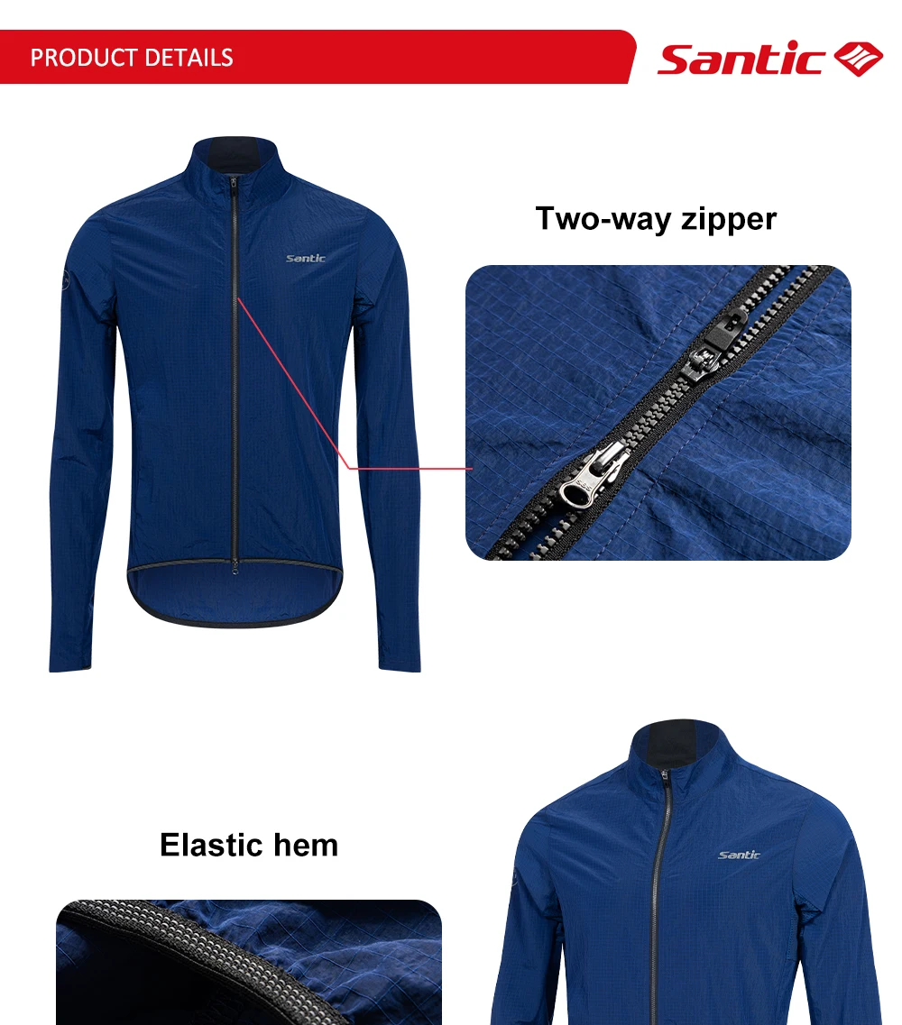 Santic Cycling Jackets UV Resistant Windbreaker Spring and Autumn Outdoor Cycling Skin Jackets Reflective Windproof TZ25C07051