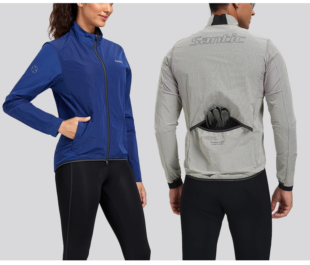 Santic Cycling Jackets UV Resistant Windbreaker Spring and Autumn Outdoor Cycling Skin Jackets Reflective Windproof TZ25C07051
