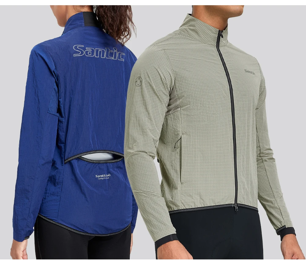 Santic Cycling Jackets UV Resistant Windbreaker Spring and Autumn Outdoor Cycling Skin Jackets Reflective Windproof TZ25C07051
