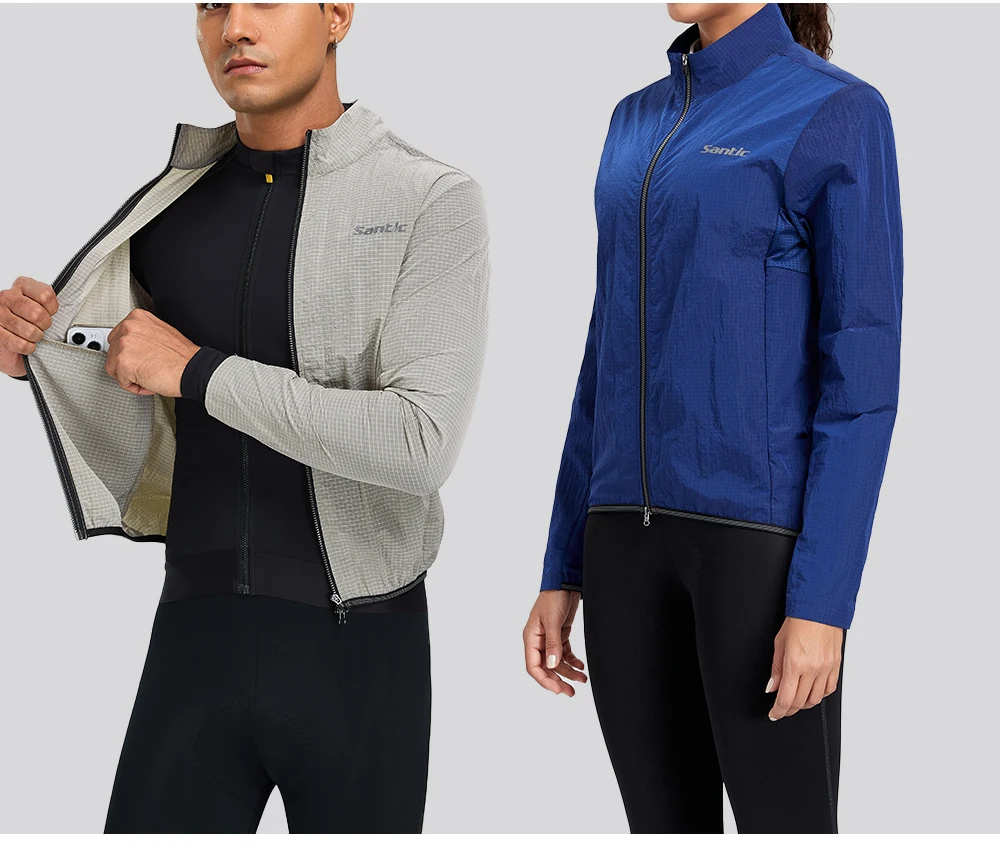 Santic Cycling Jackets UV Resistant Windbreaker Spring and Autumn Outdoor Cycling Skin Jackets Reflective Windproof TZ25C07051