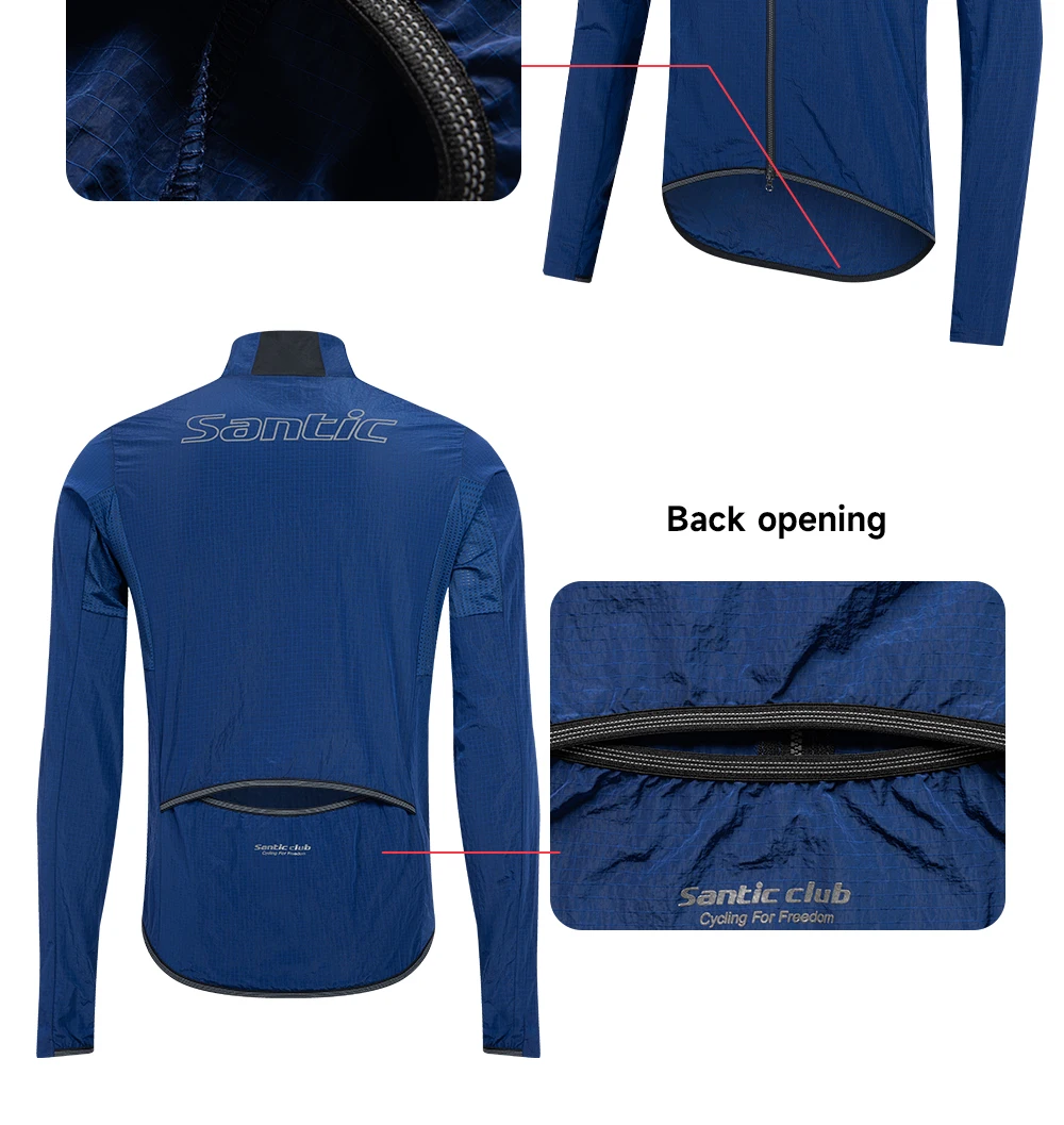 Santic Cycling Jackets UV Resistant Windbreaker Spring and Autumn Outdoor Cycling Skin Jackets Reflective Windproof TZ25C07051