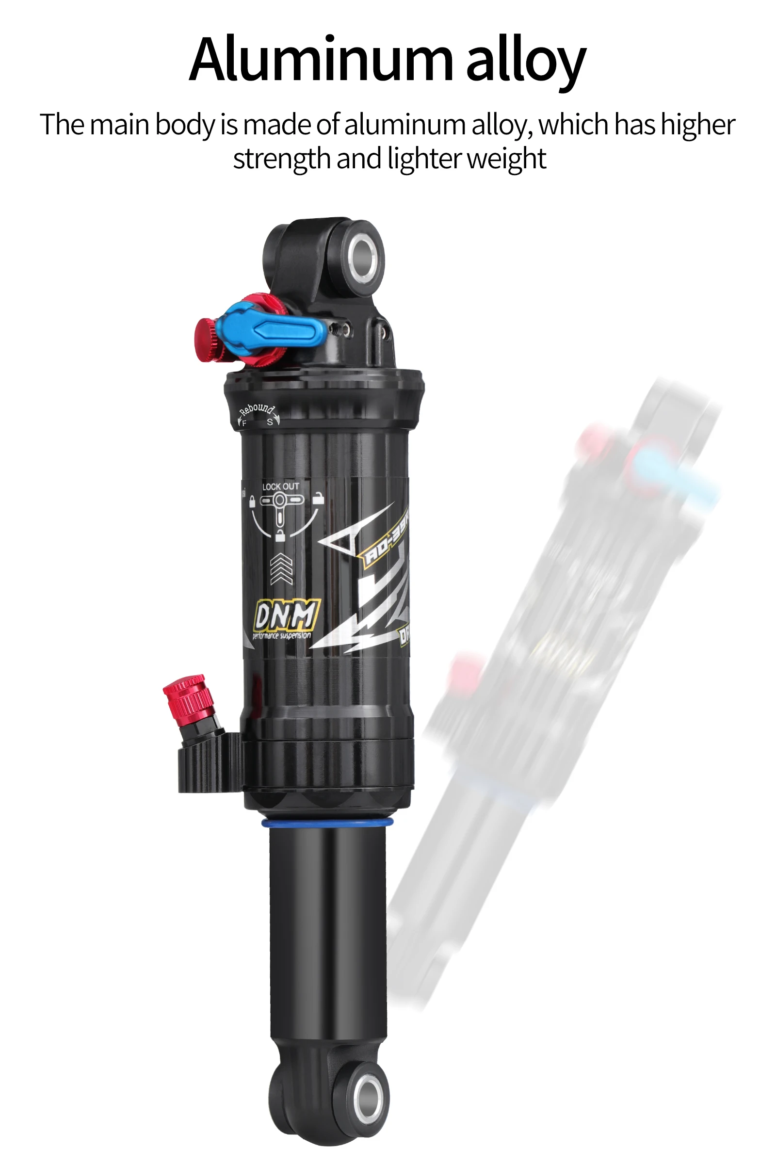 DNM AO39RC Air Shock Absorber 165/190/ 200mm With Damping Adjustment 3-stage Locking Double Chamber MTB Bicycle Shock Absorber